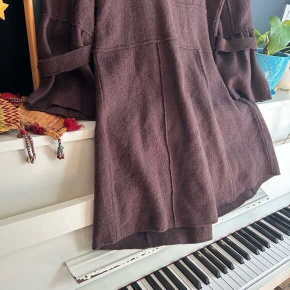 April Cornell 90s Chocolate Brown Long Sleeve Sweater Cardigan M Wool Vintage - Picture 9 of 16